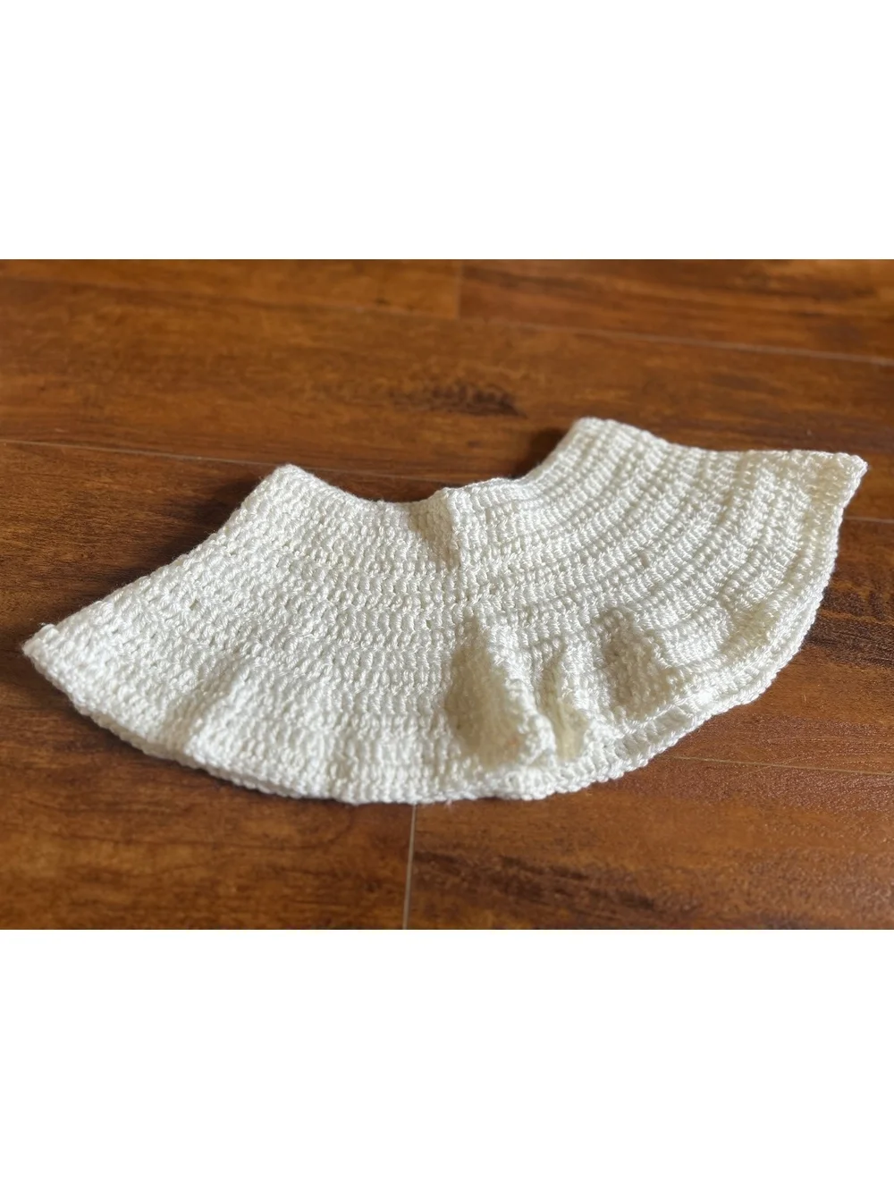 Handmade White Crochet Ruffled Collar Accessory